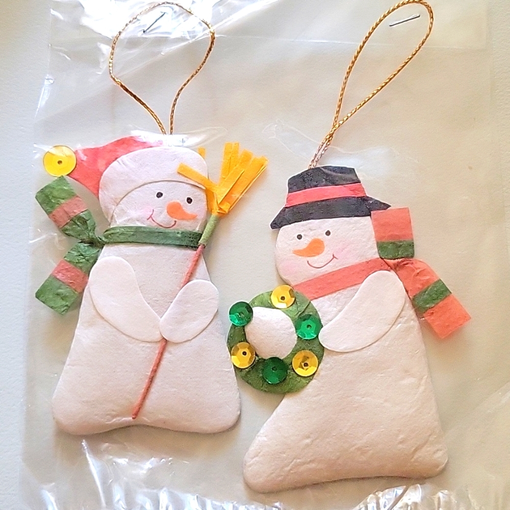 Snowman Couple Ornament Set
